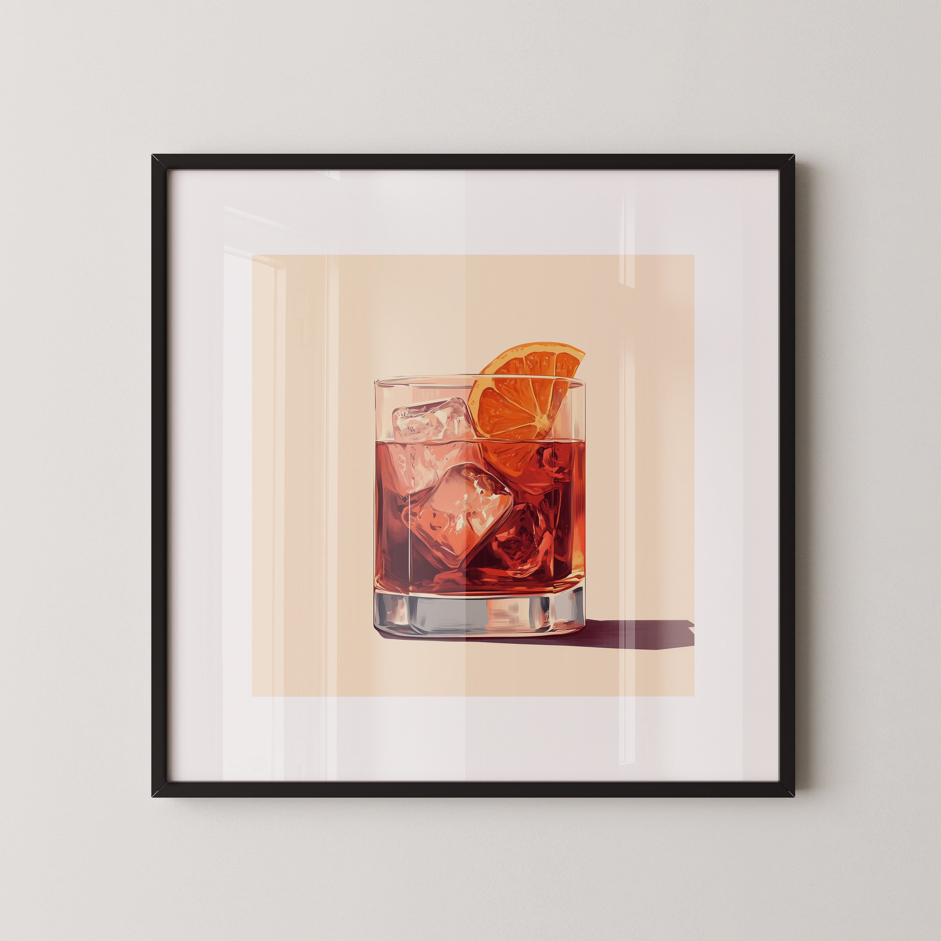 Cocktail Glas Orangescheibe Retro