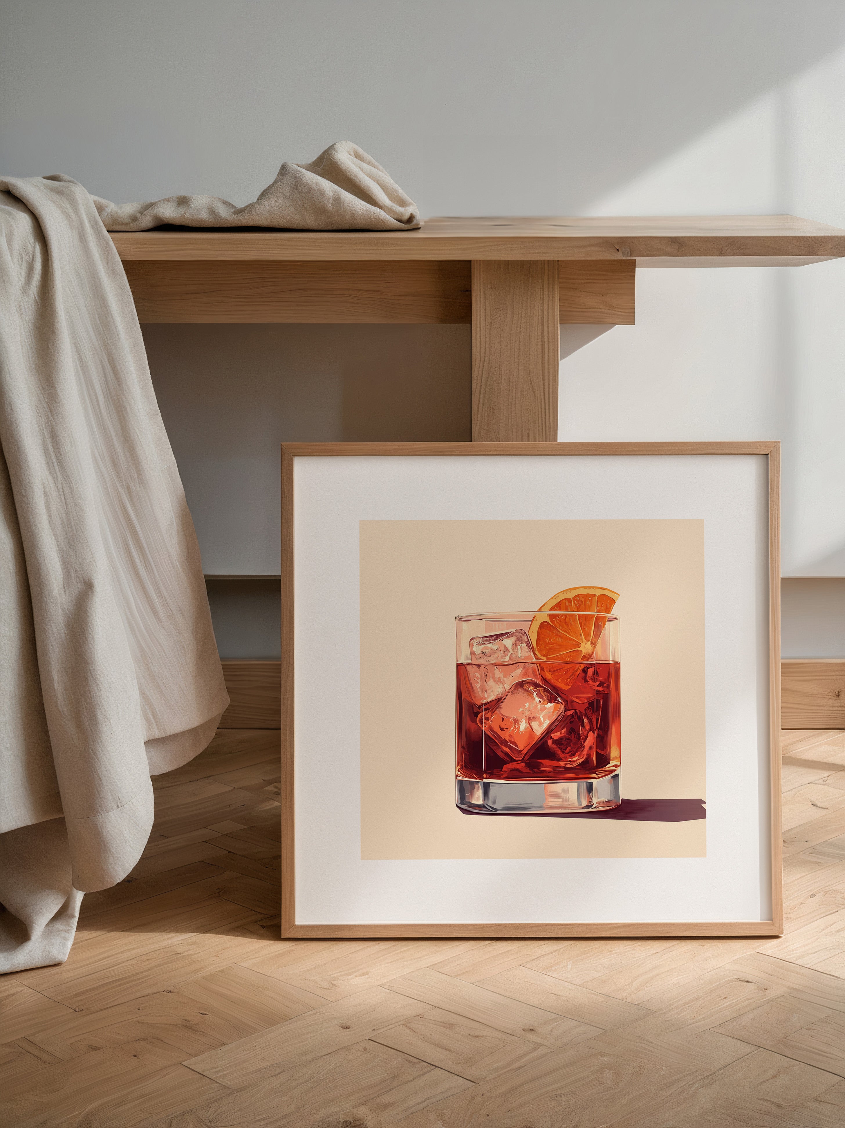 Cocktail Glas Orangescheibe Retro