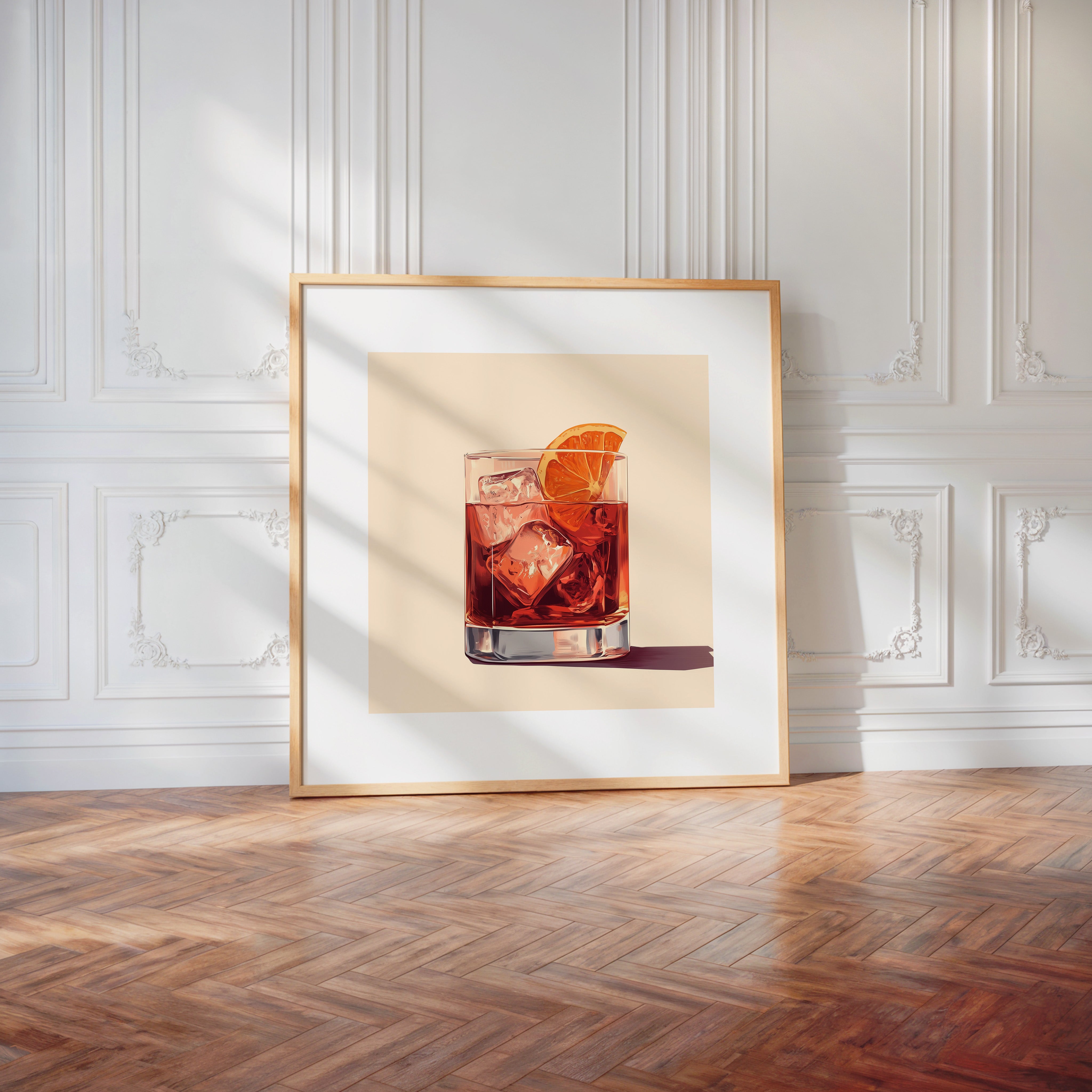 Cocktail Glas Orangescheibe Retro