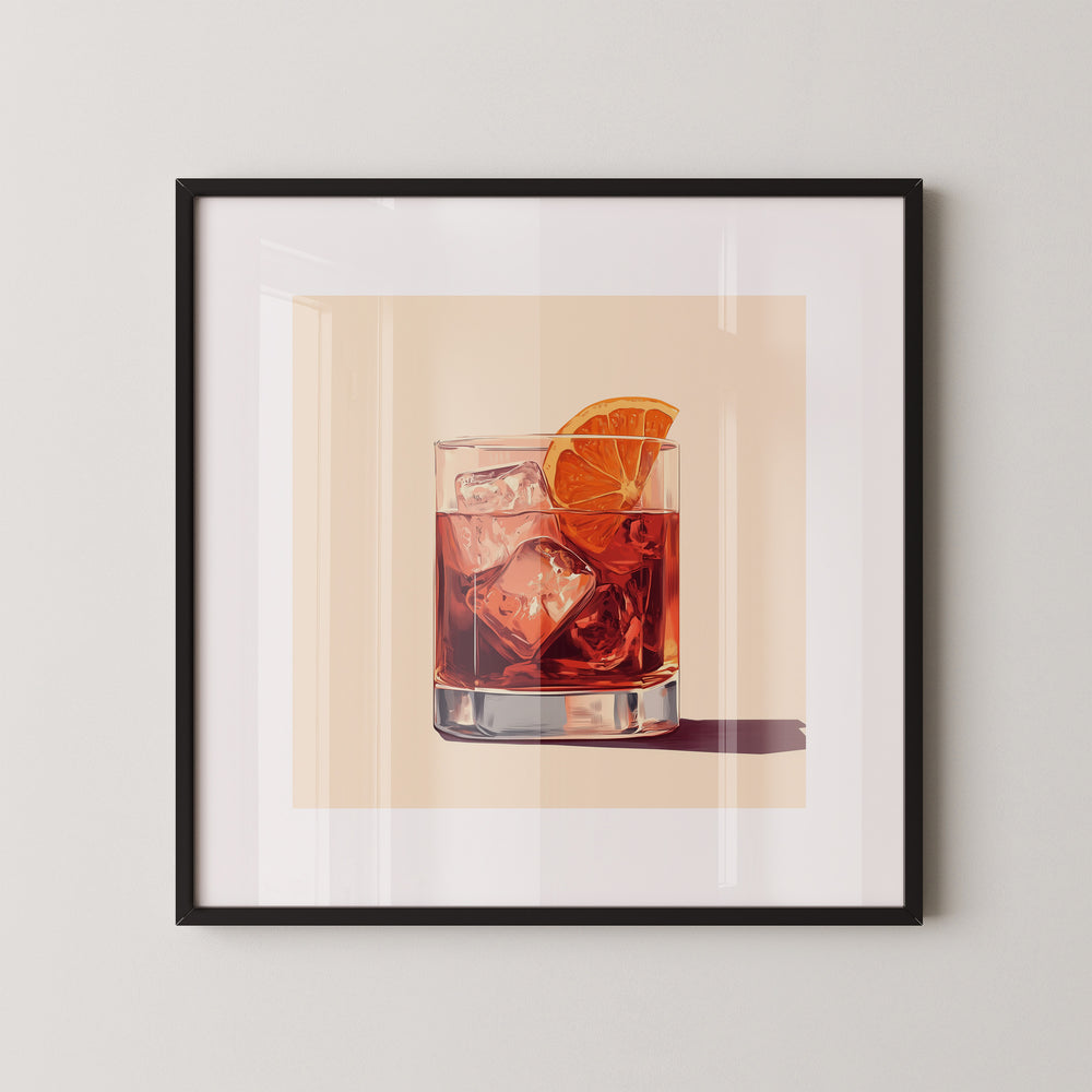 Cocktail Glas Orangescheibe Retro