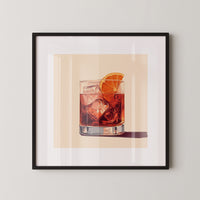 Cocktail Glas Orangescheibe Retro