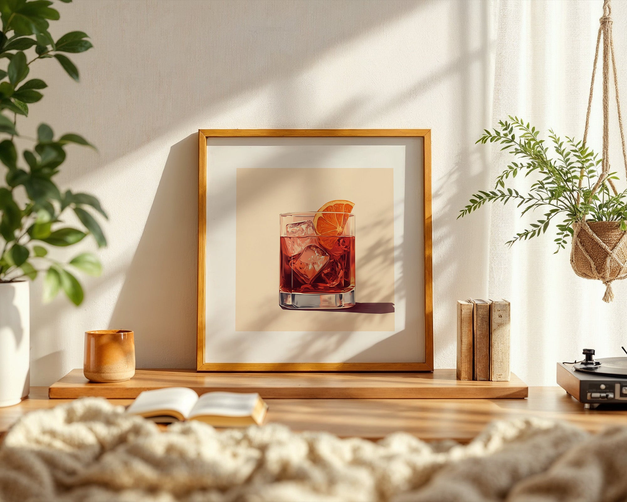 Cocktail Glas Orangescheibe Retro