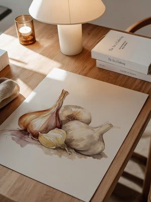 Zwiebeln und Knoblauch Aquarell