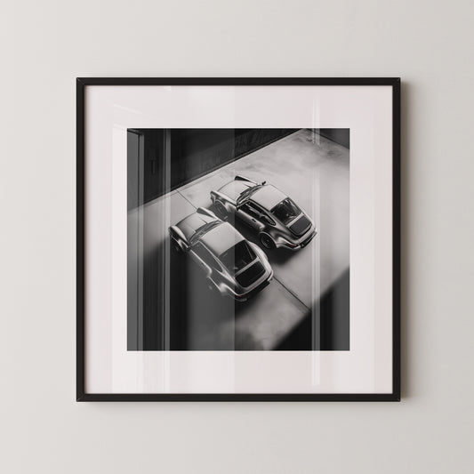 Porsche Duo Draufsicht S/W