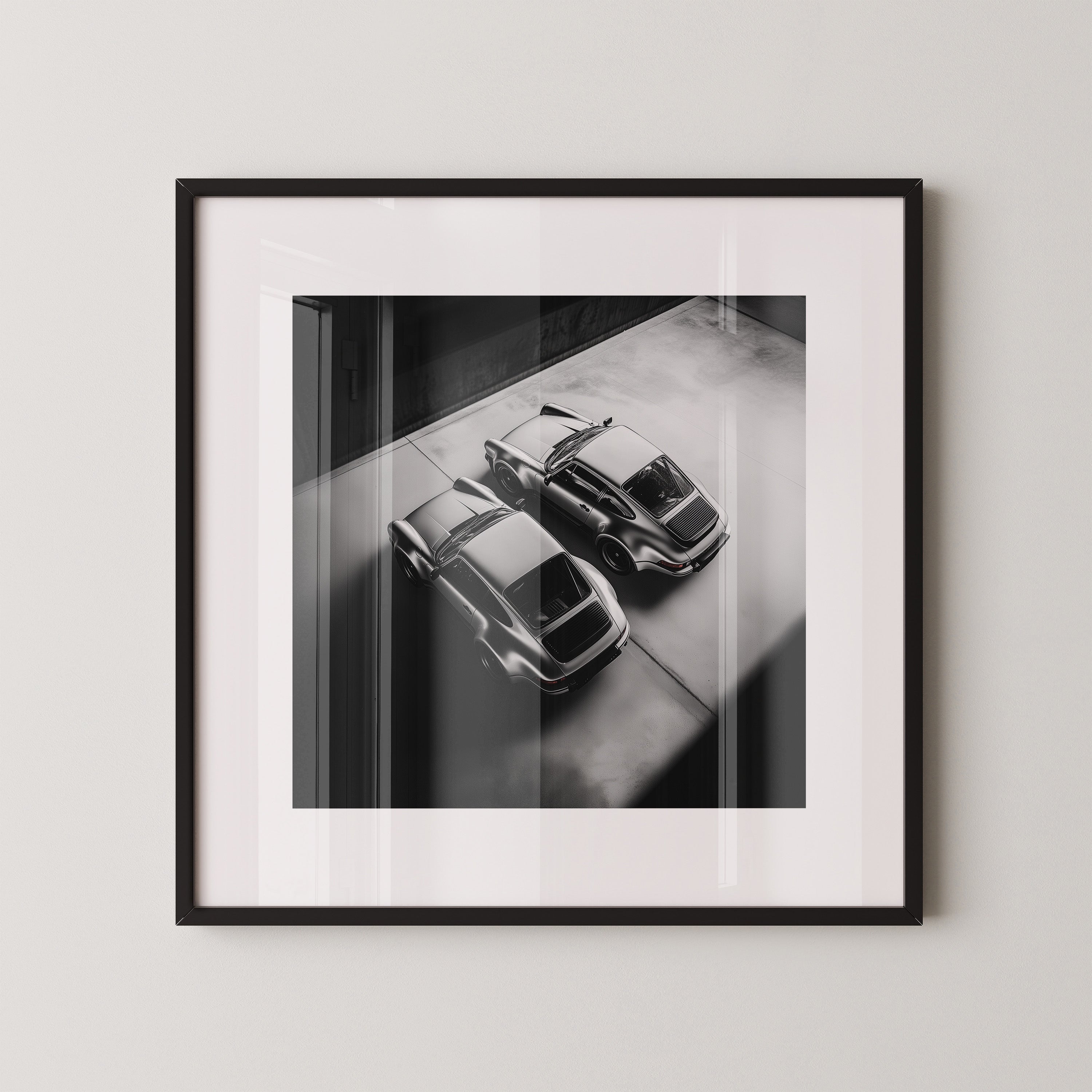 Porsche Duo Draufsicht S/W