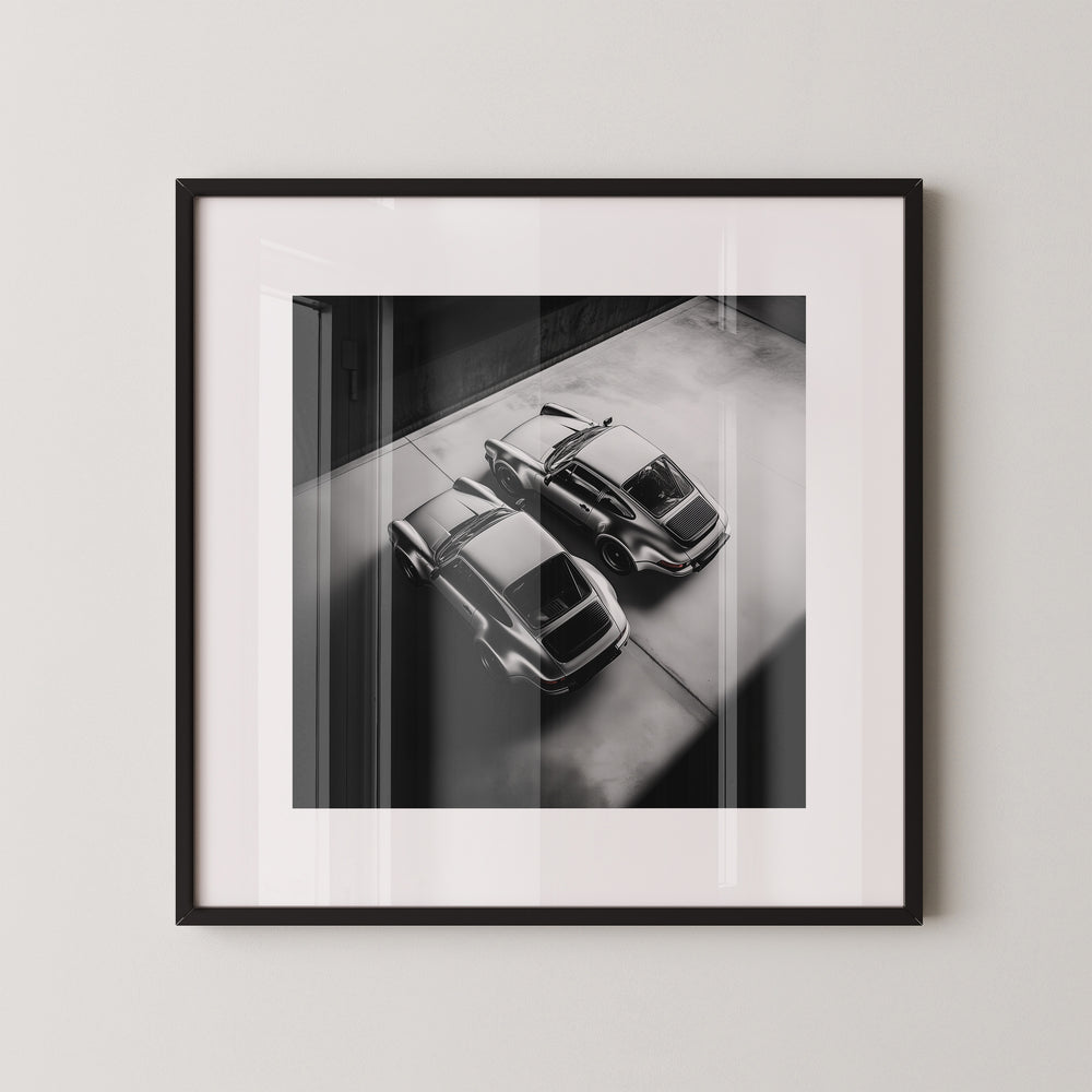 Porsche Duo Draufsicht S/W