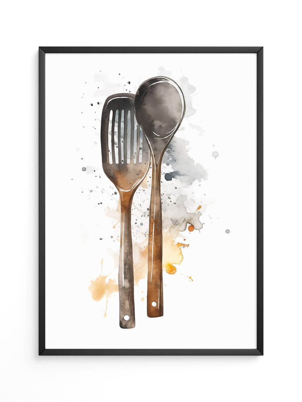 Küchenbesteck Aquarell spritzig