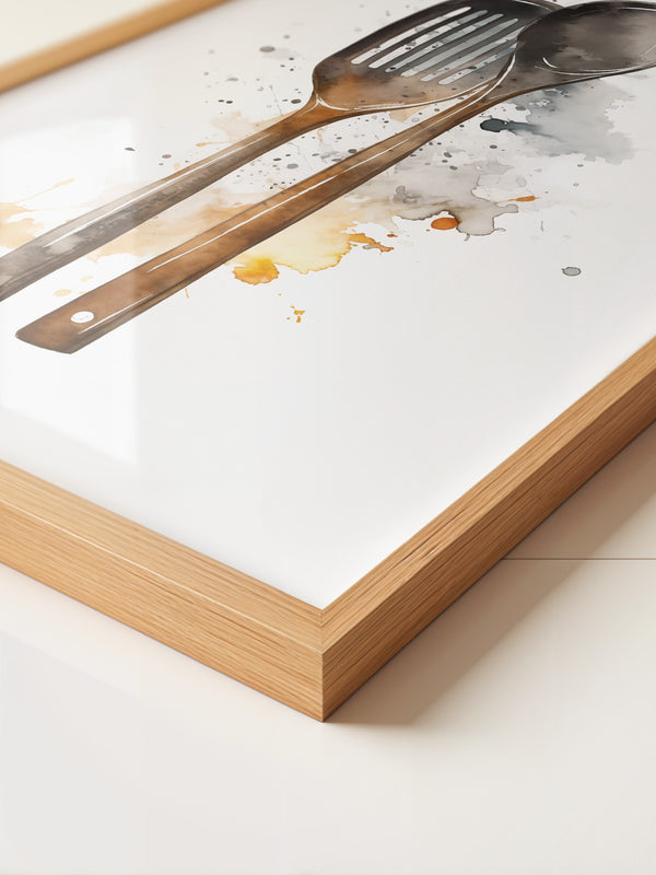 Küchenbesteck Aquarell spritzig