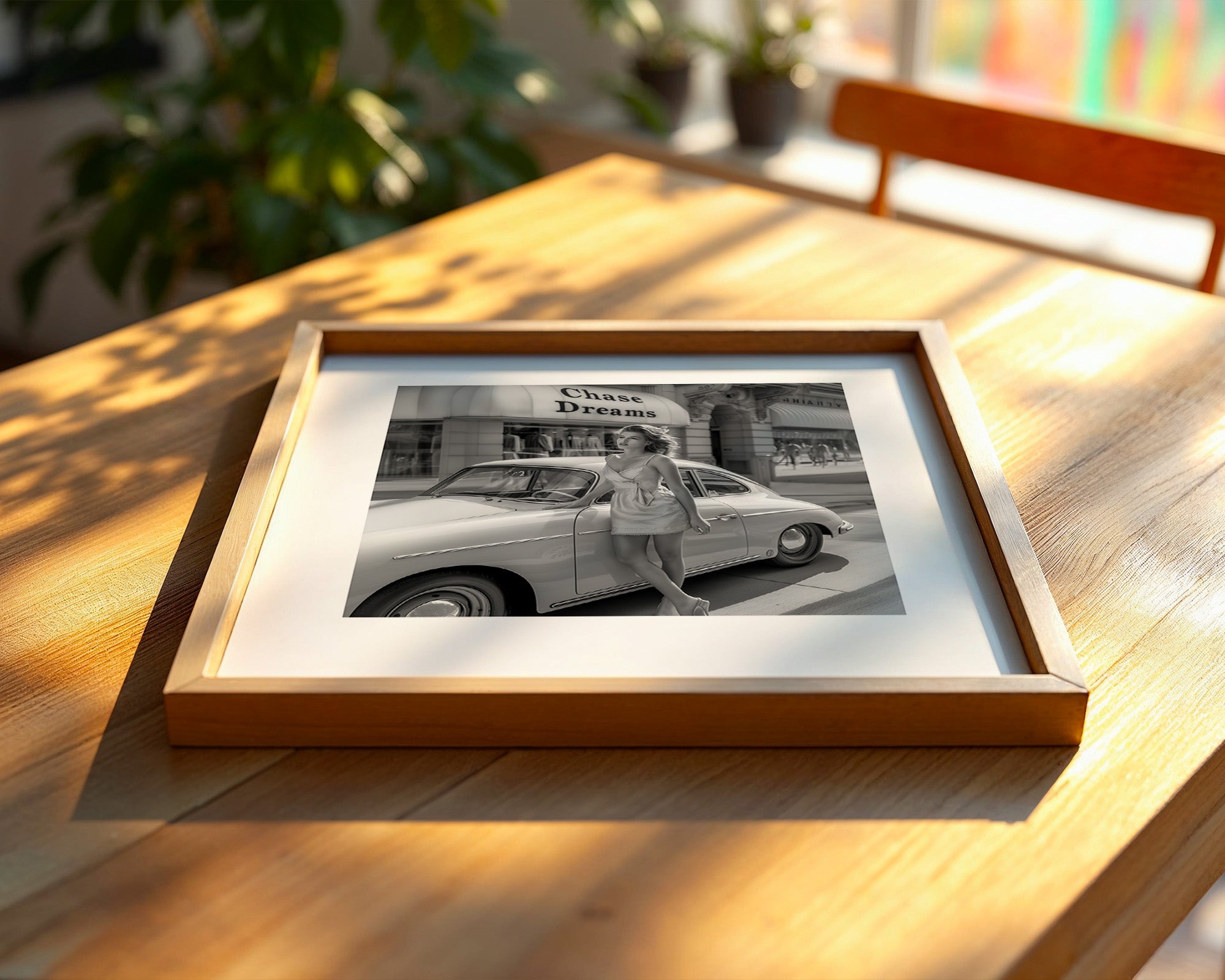 Retro Auto Innenstadt S/W