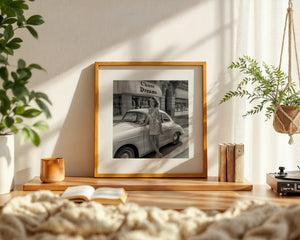 Retro Auto Innenstadt S/W