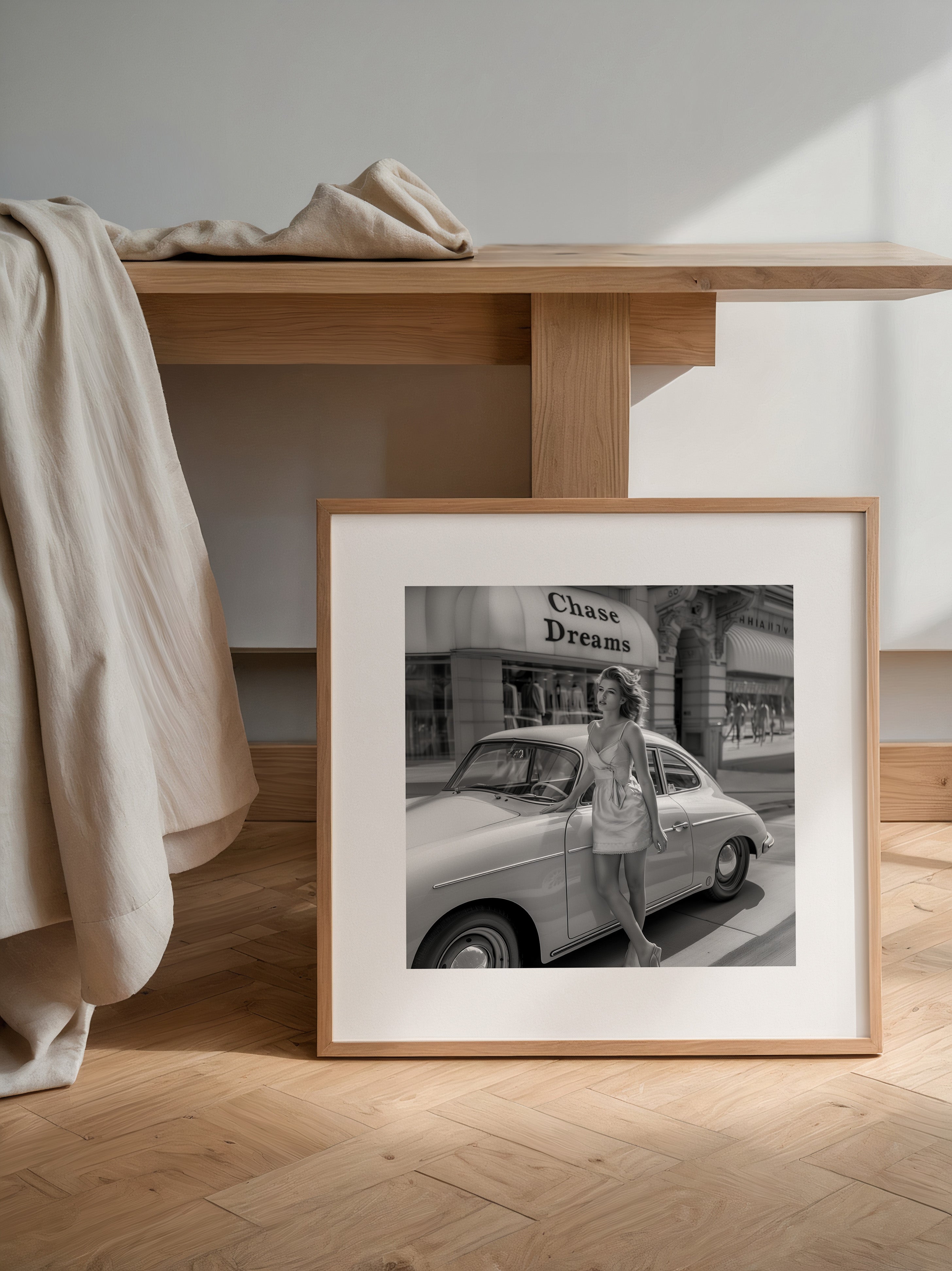 Retro Auto Innenstadt S/W