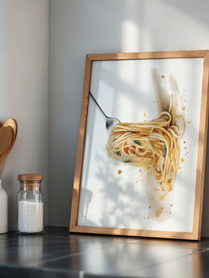 Spaghetti Gabel Aquarell
