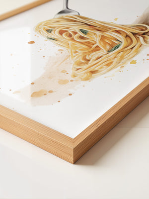 Spaghetti Gabel Aquarell