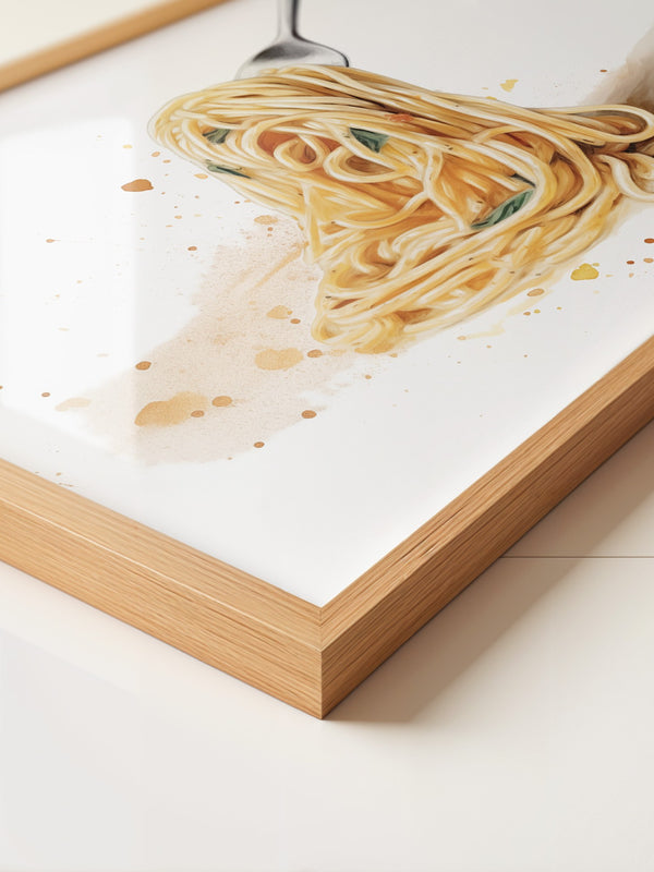 Spaghetti Gabel Aquarell