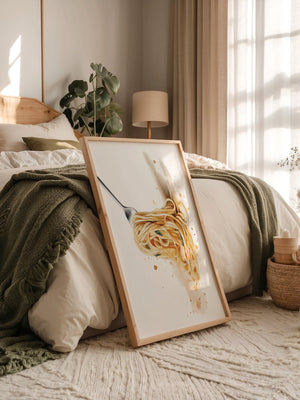 Spaghetti Gabel Aquarell