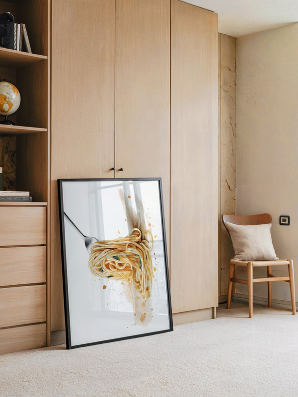 Spaghetti Gabel Aquarell