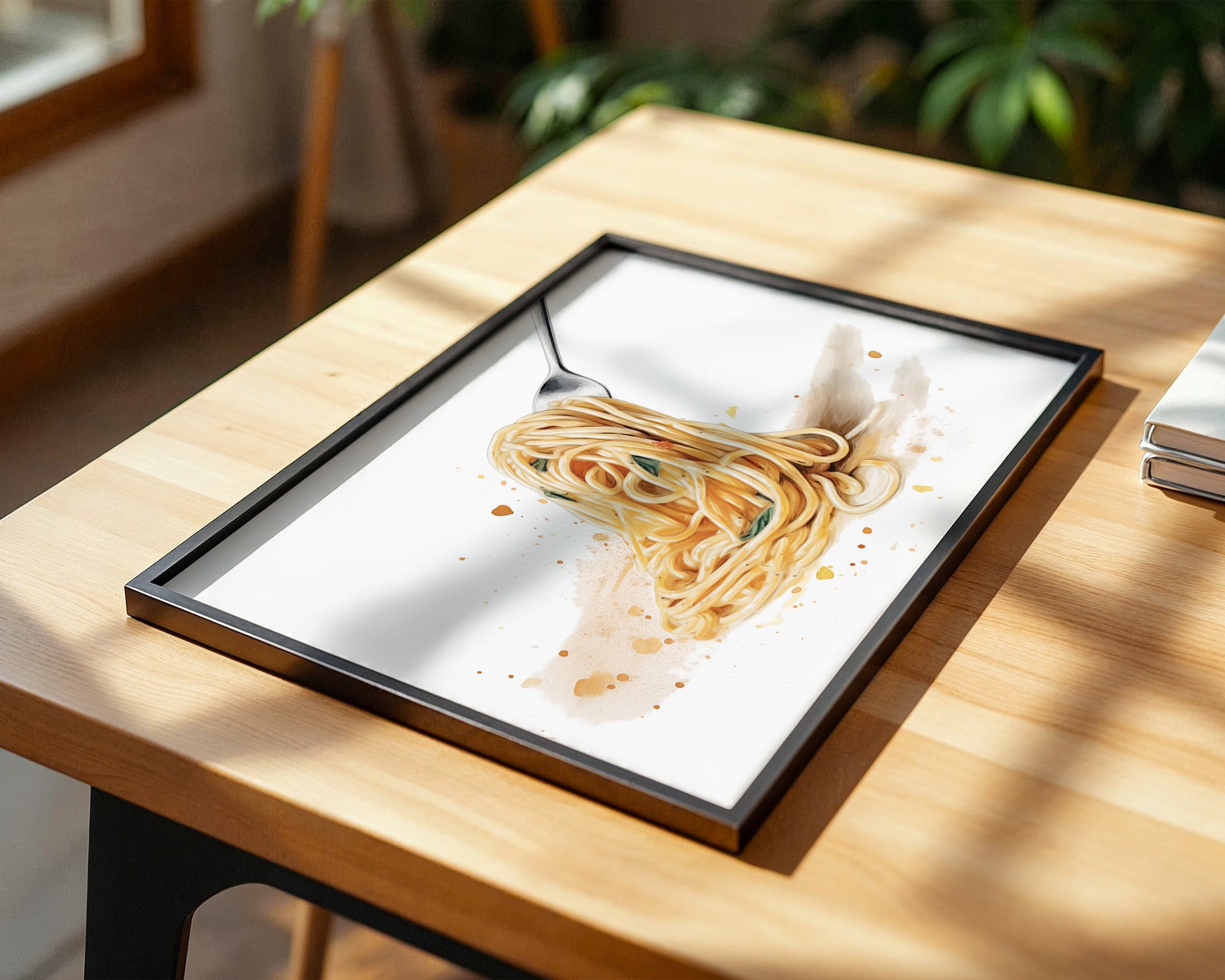 Spaghetti Gabel Aquarell