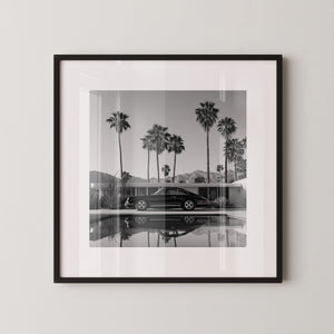 Porsche Palmen S/W Reflexion