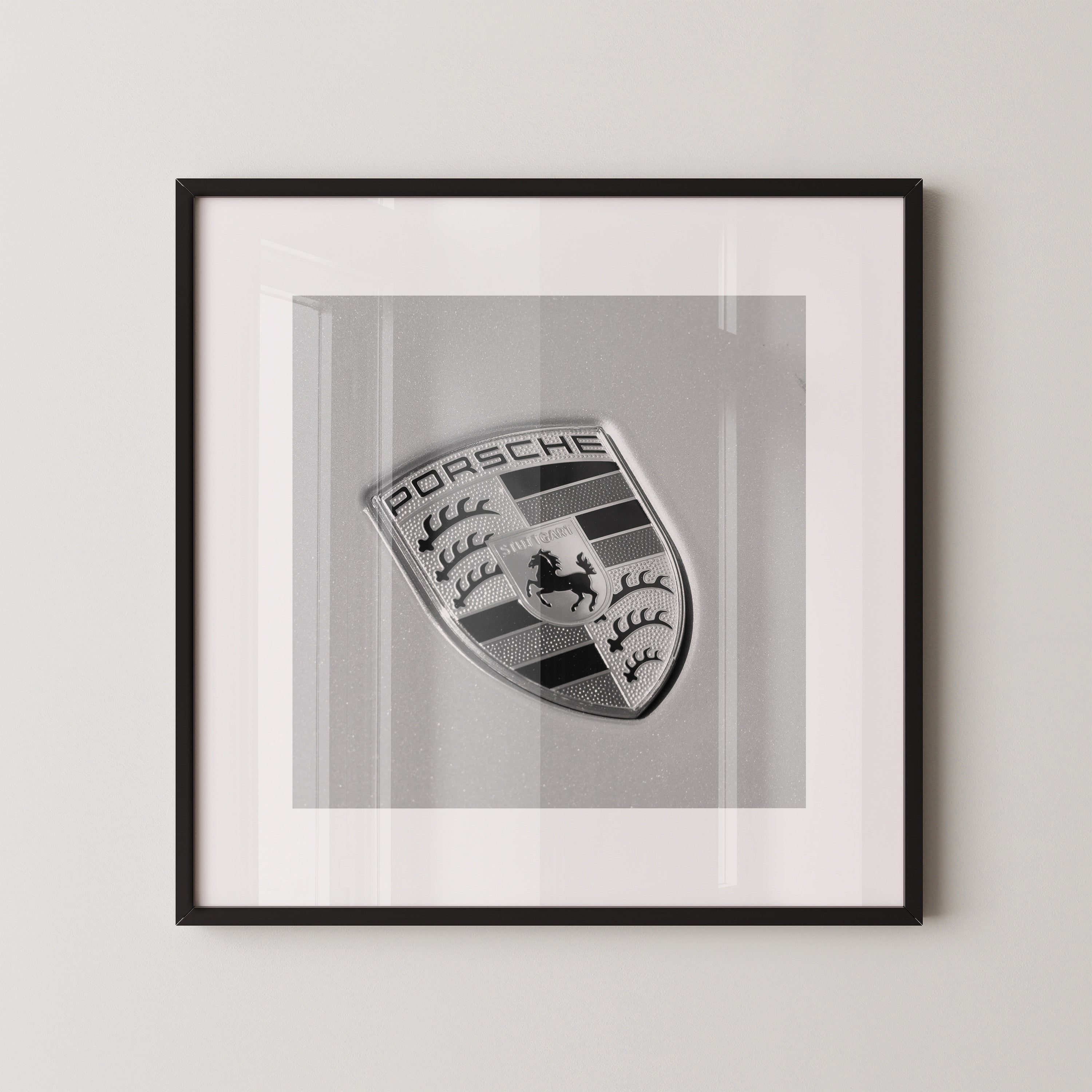 Porsche Logo Schwarz-Weiß