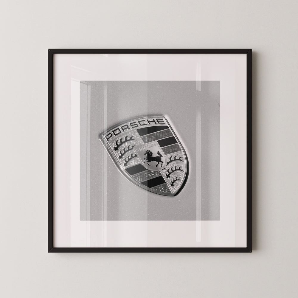 Porsche Logo Schwarz-Weiß