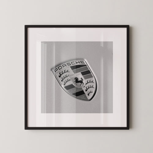 Porsche Logo Schwarz-Weiß