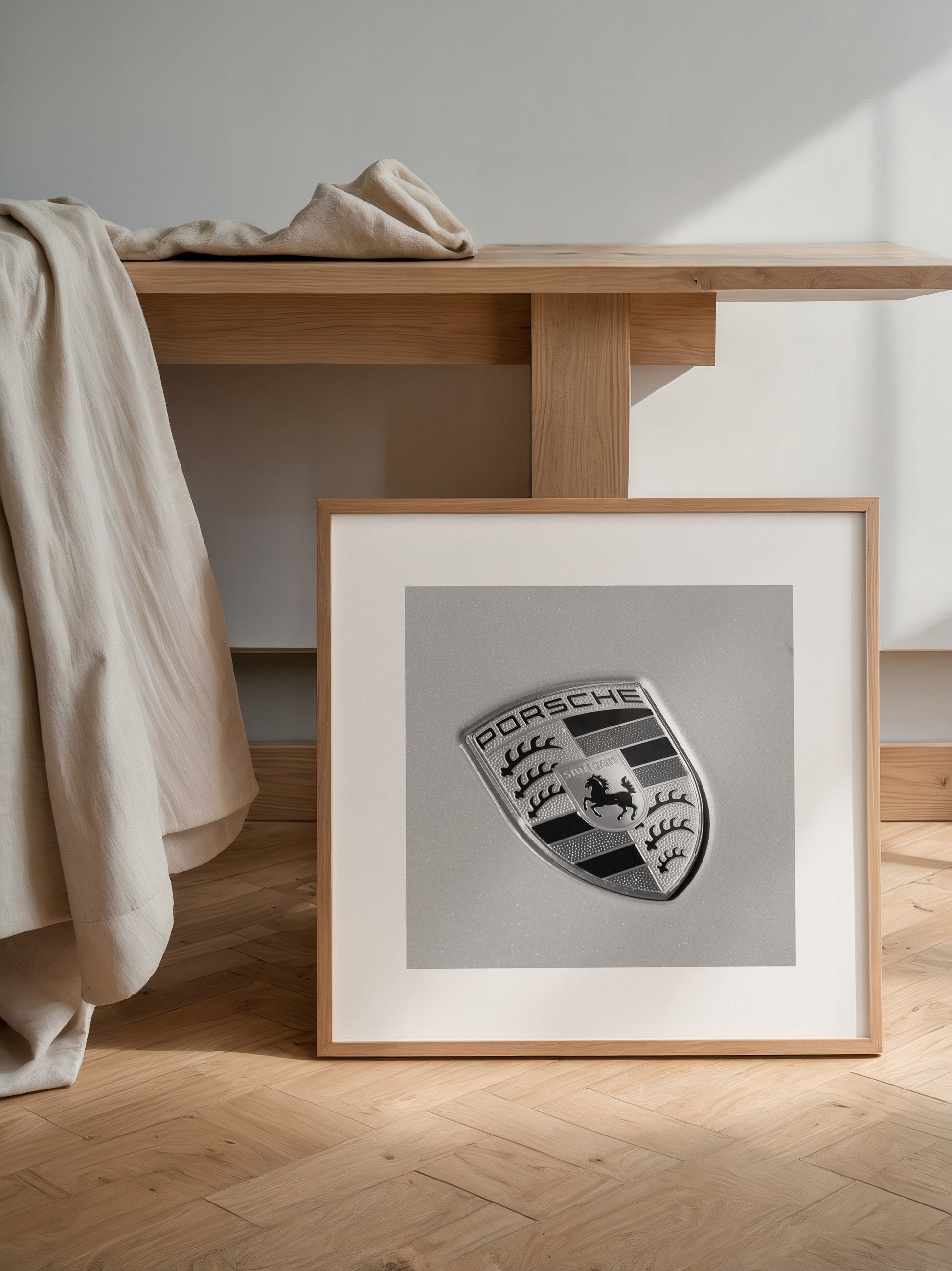 Porsche Logo Schwarz-Weiß
