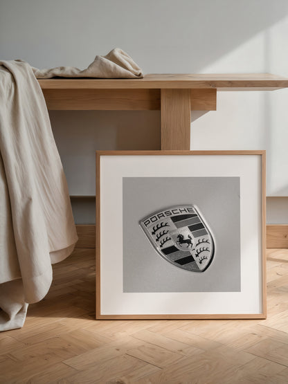 Porsche Logo Schwarz-Weiß