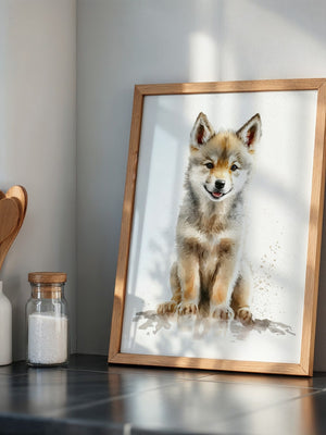 Welpen Porträt Aquarell Stil