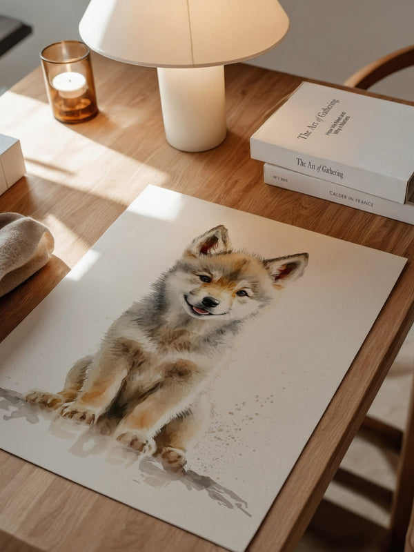 Welpen Porträt Aquarell Stil