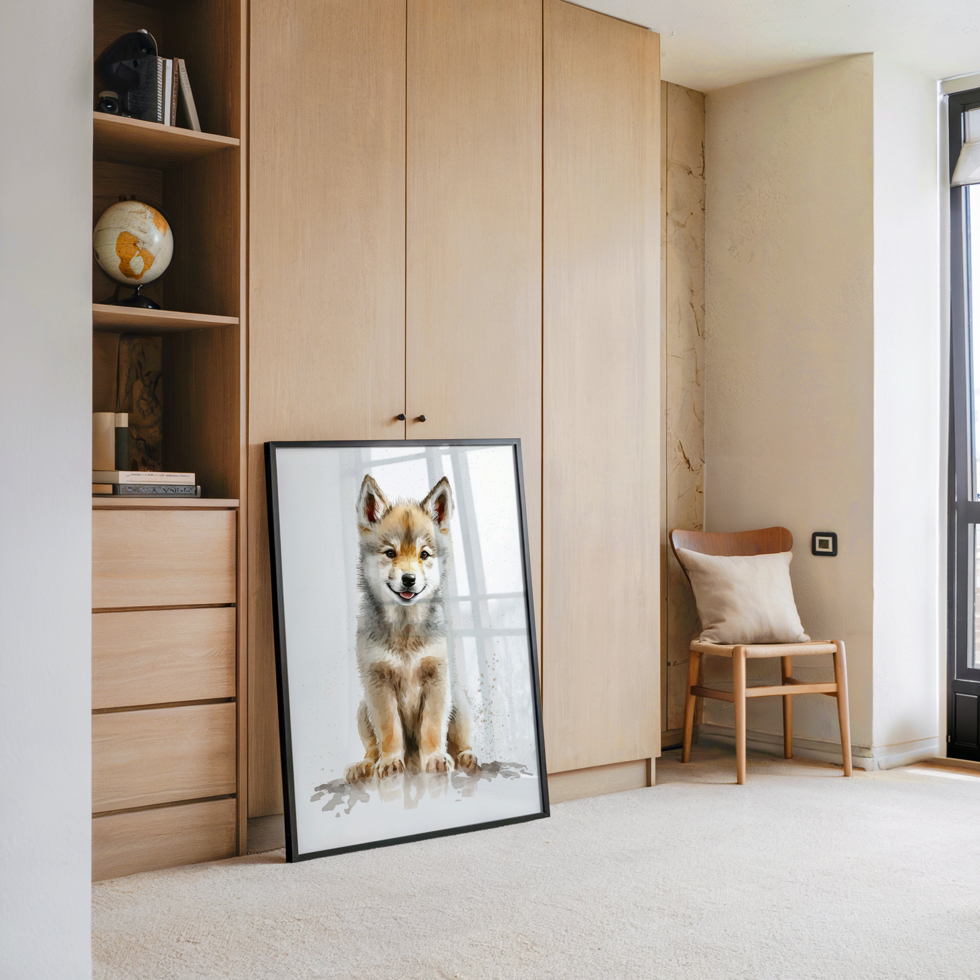 Welpen Porträt Aquarell Stil