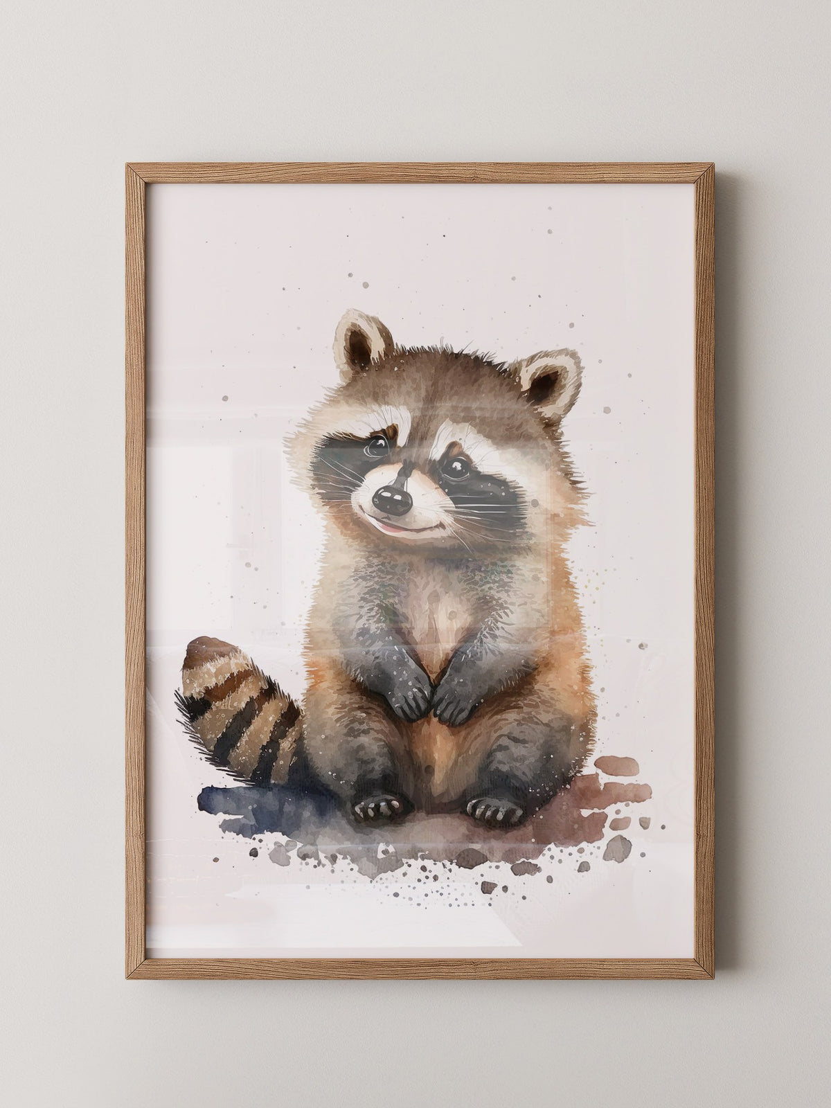 Waschbär Aquarell verspielt
