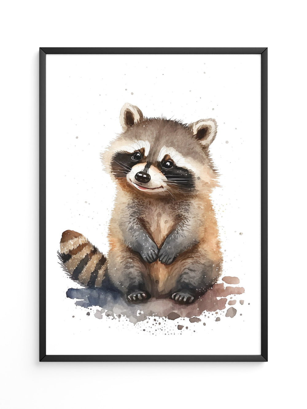 Waschbär Aquarell verspielt