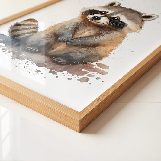 Waschbär Aquarell verspielt