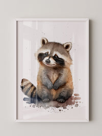 Waschbär Aquarell verspielt