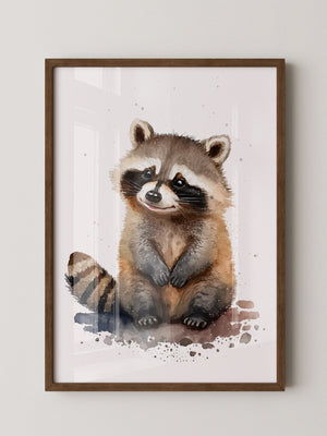 Waschbär Aquarell verspielt