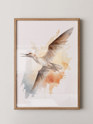 Fliegender Vogel Aquarellfarben