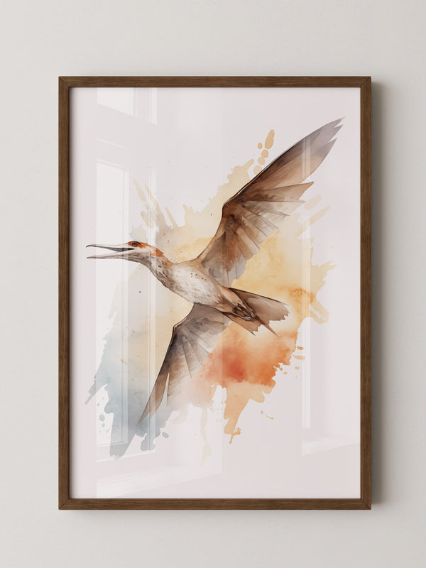 Fliegender Vogel Aquarellfarben