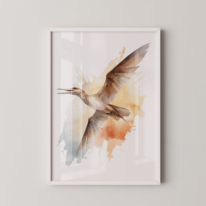 Fliegender Vogel Aquarellfarben