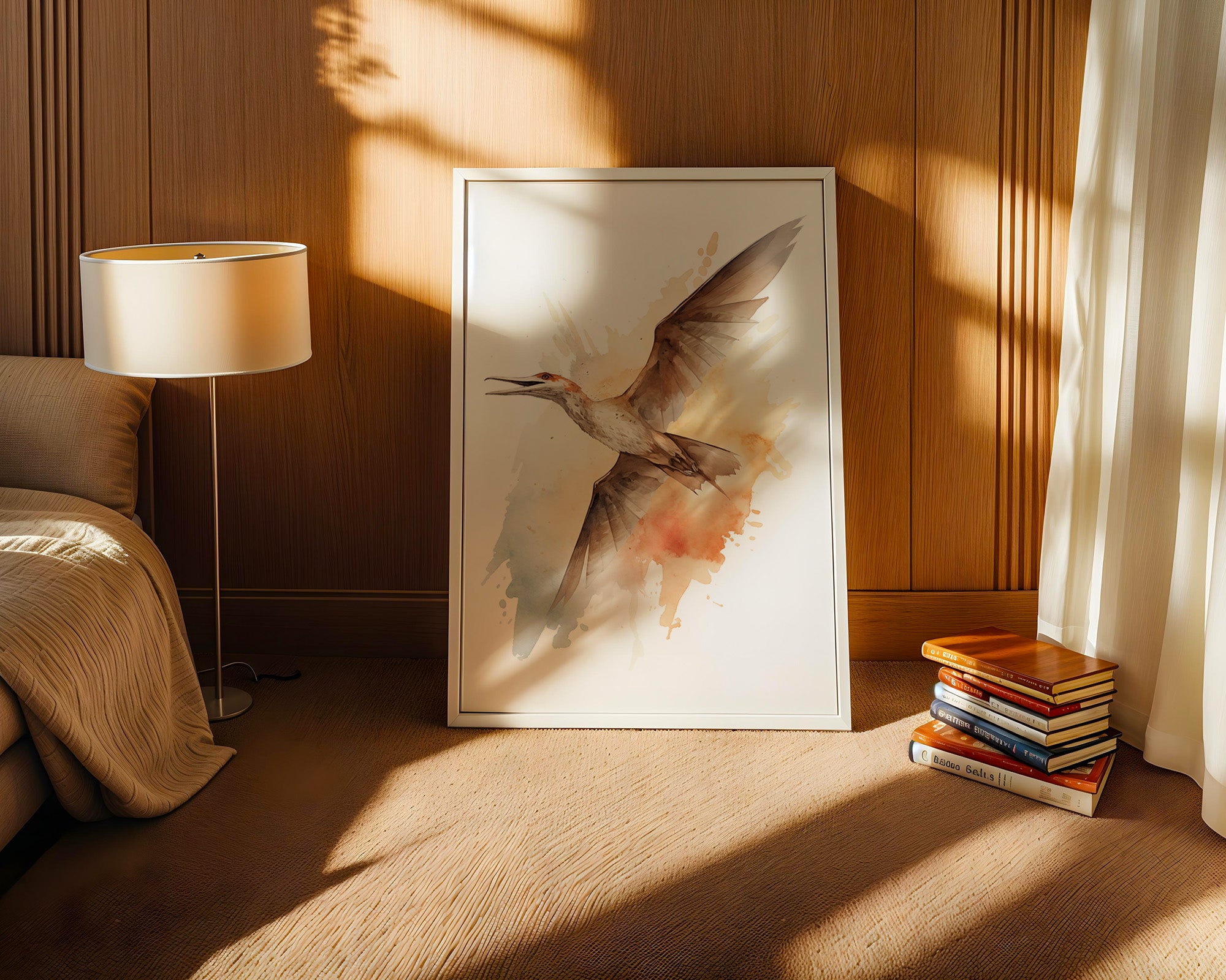 Fliegender Vogel Aquarellfarben