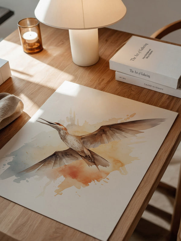 Fliegender Vogel Aquarellfarben