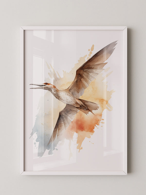 Fliegender Vogel Aquarellfarben