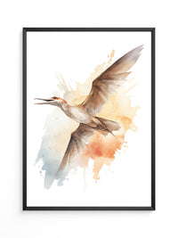 Fliegender Vogel Aquarellfarben