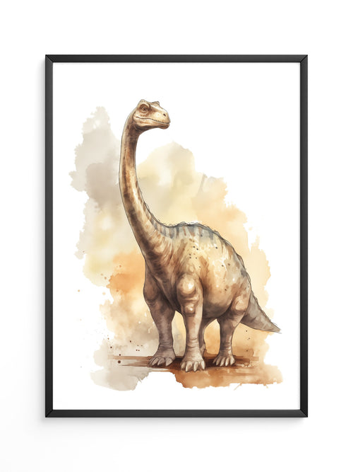 Dinosaurier Aquarell Braun