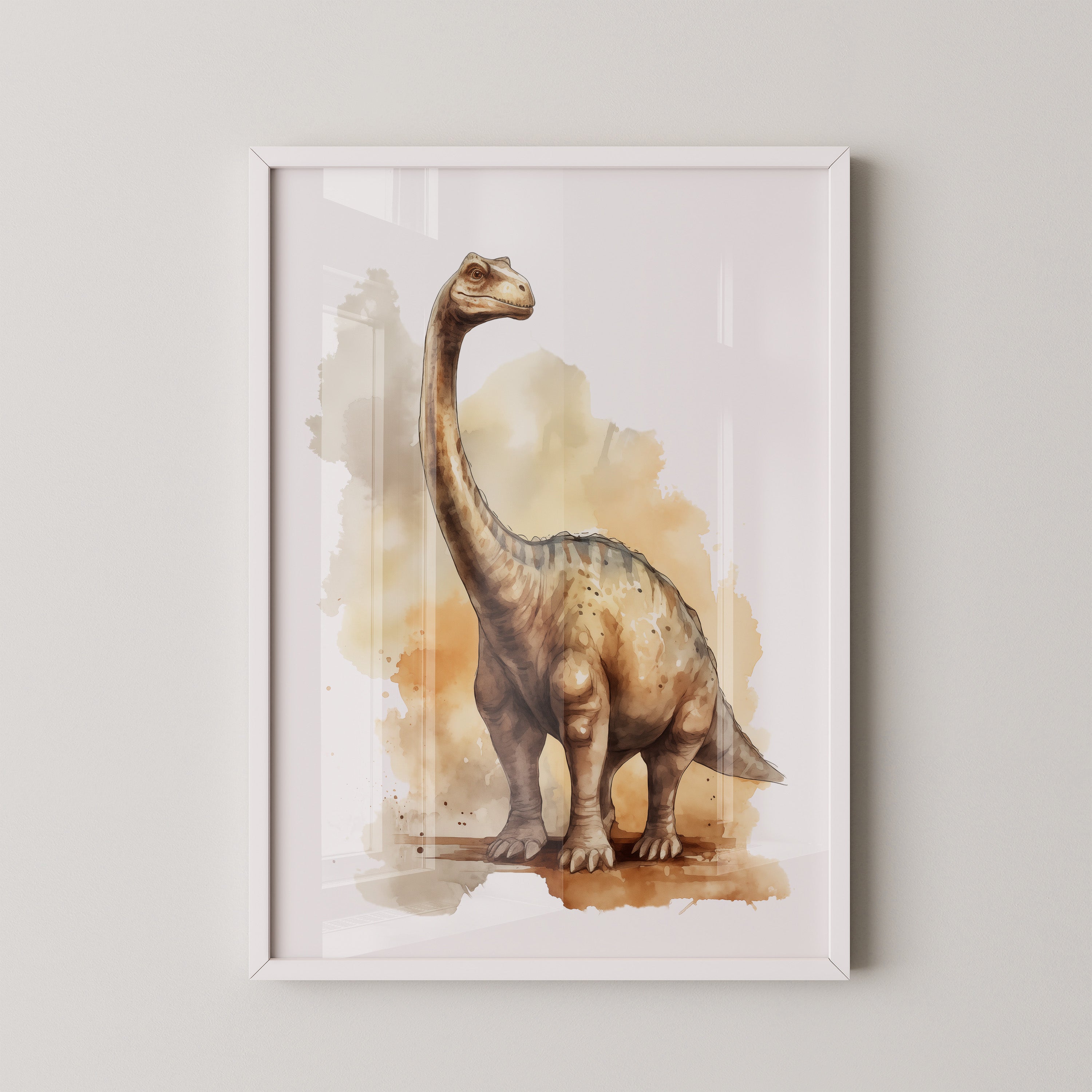 Dinosaurier Aquarell Braun