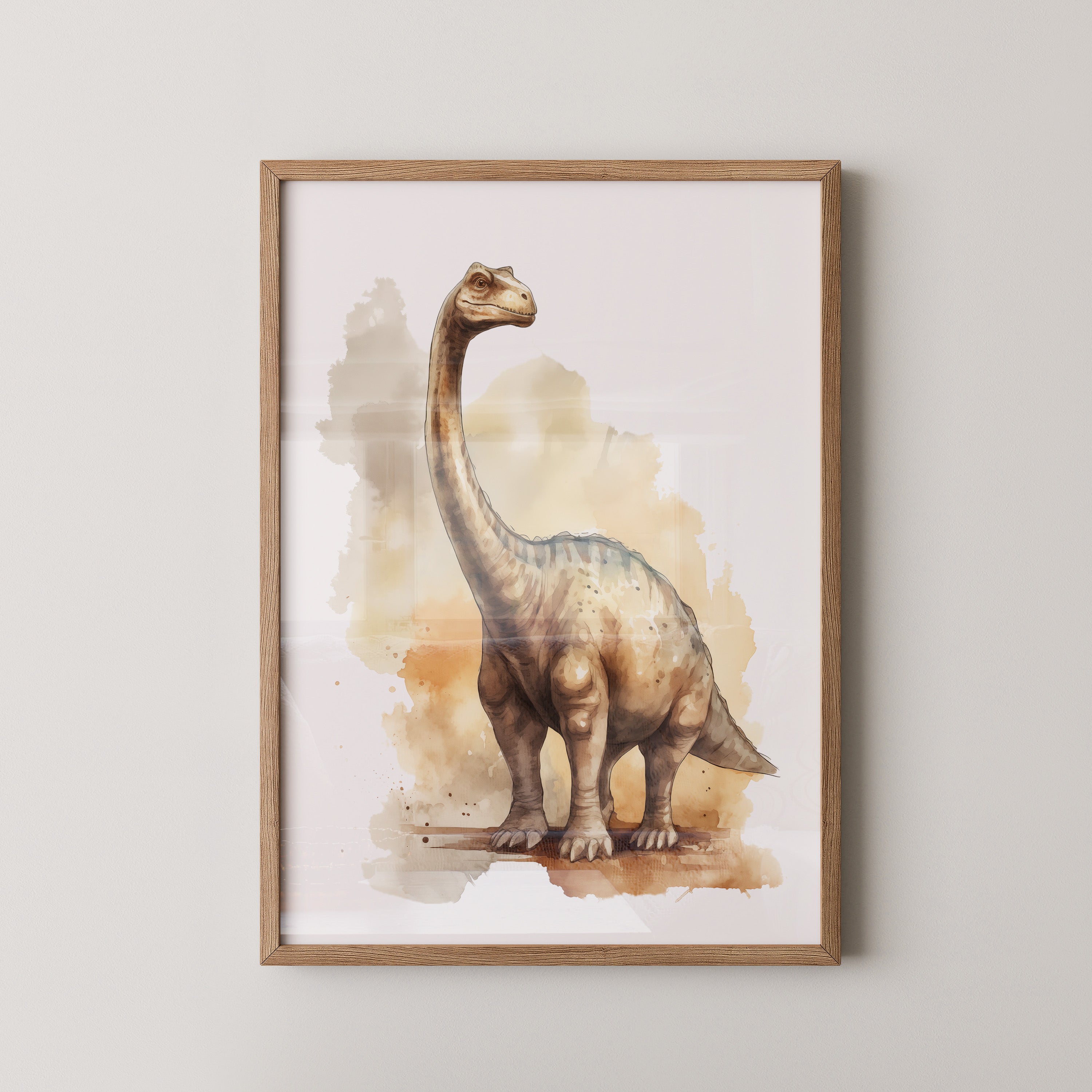 Dinosaurier Aquarell Braun