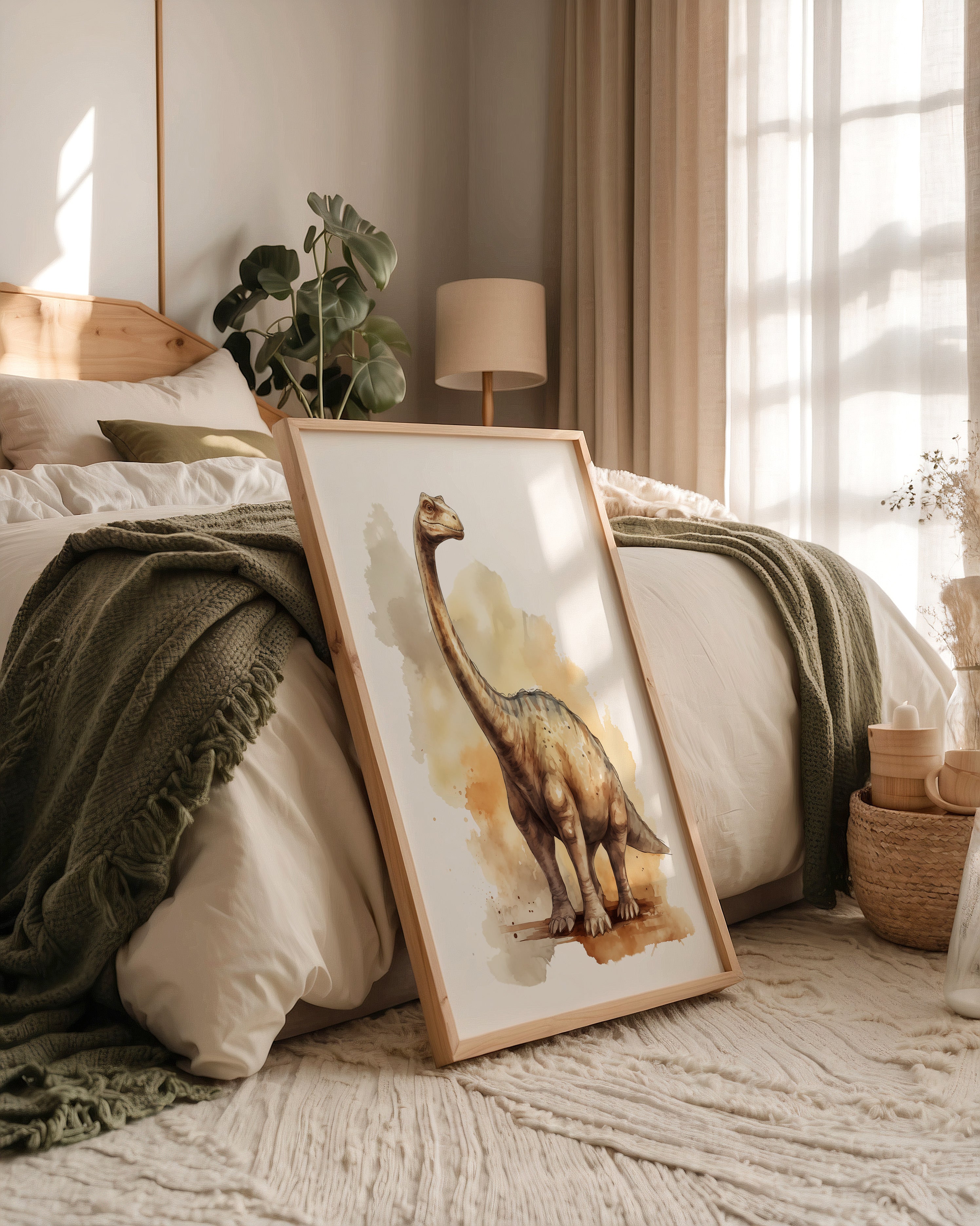 Dinosaurier Aquarell Braun