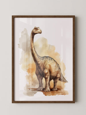 Dinosaurier Aquarell Braun