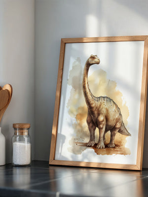 Dinosaurier Aquarell Braun