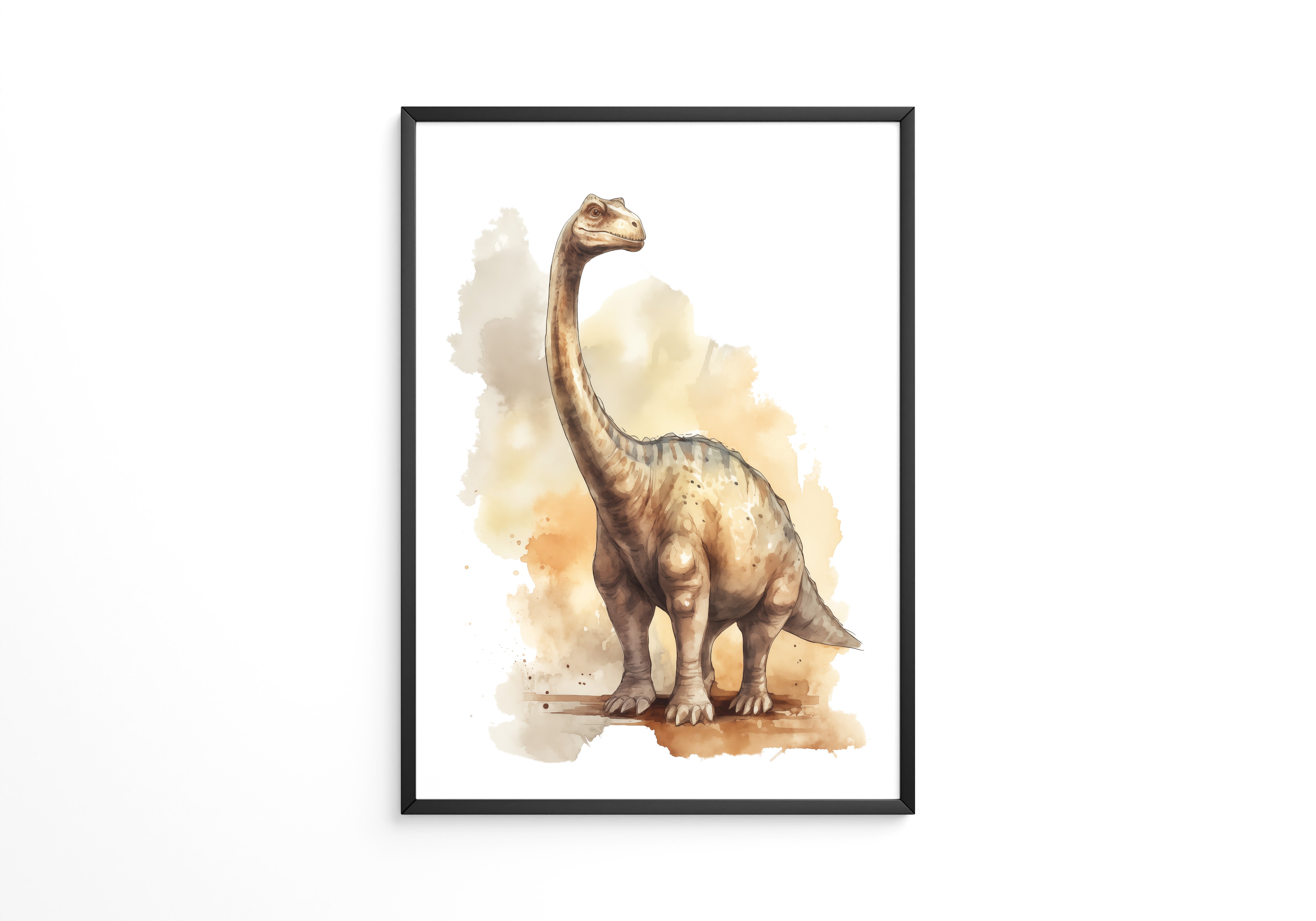 Dinosaurier Aquarell Braun