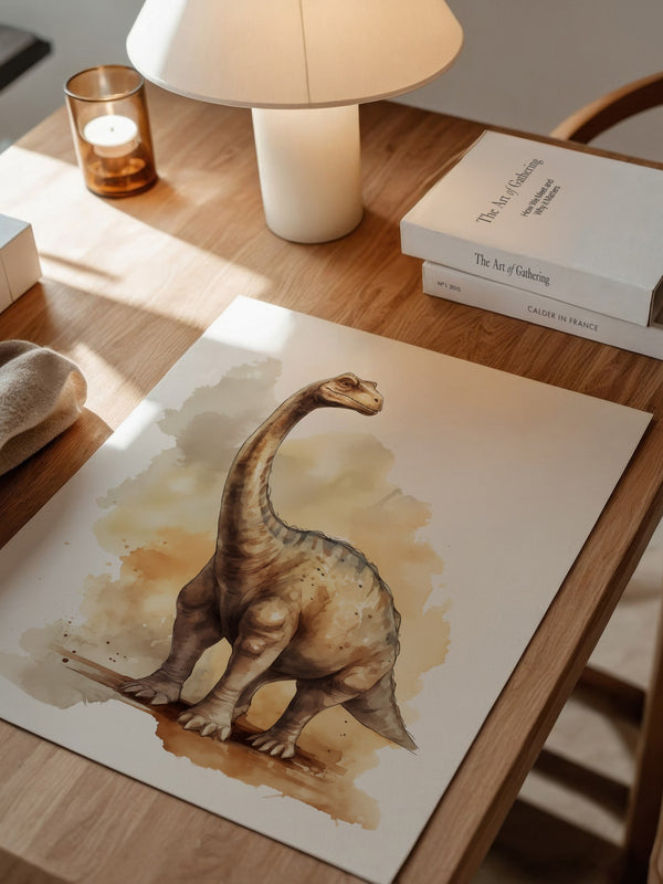 Dinosaurier Aquarell Braun